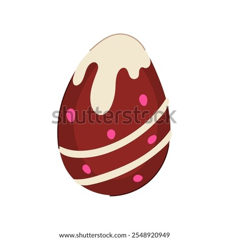 easter chocolate egg cartoon. delicious creamy, rich decadent, dessert cocoa easter chocolate egg sign. isolated symbol vector illustration