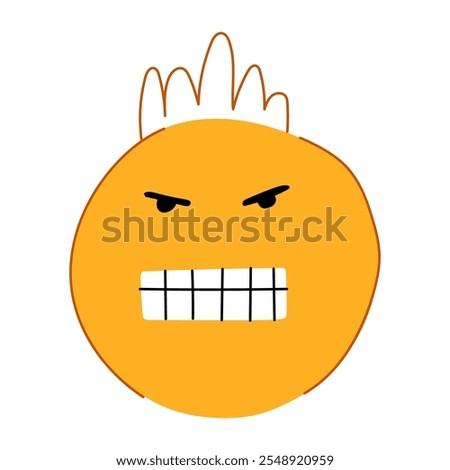 funny comic face cartoon. smile joke, silly hilarious, amusement entertainment funny comic face sign. isolated symbol vector illustration