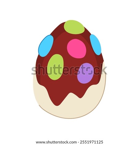 creamy chocolate egg cartoon. rich decadent, dessert cocoa, milk dark creamy chocolate egg sign. isolated symbol vector illustration