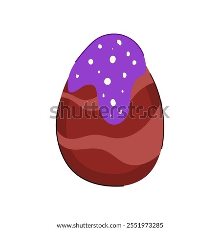 candy chocolate egg cartoon. easter delicious, creamy rich, decadent dessert candy chocolate egg sign. isolated symbol vector illustration