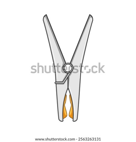 wooden clothespin cartoon. plastic grip, line secure, hold fastener wooden clothespin sign. isolated symbol vector illustration