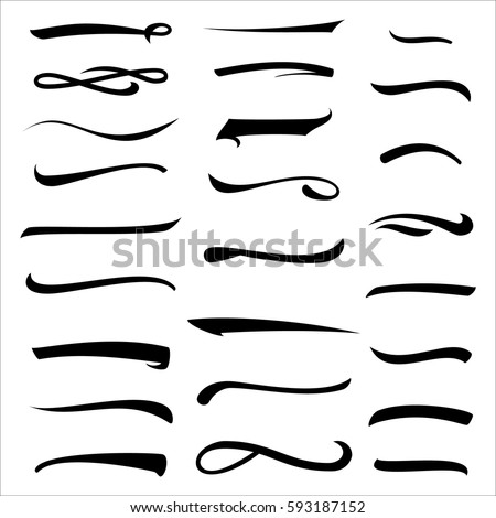 underline font handwriting Stroke Marker. Underline Handwritten Royalty free