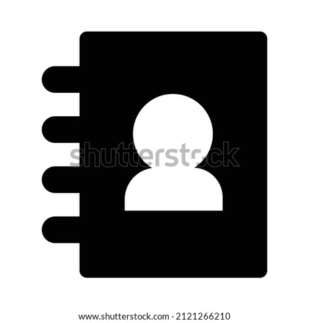 Contact notebook. Phone number list silhouette icon. Vector.