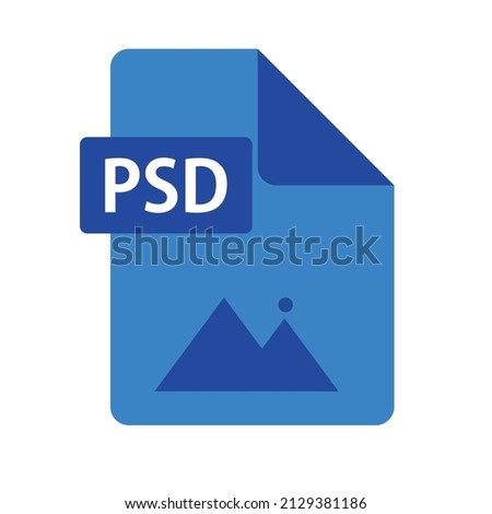 Modern PSD file icons. File extension. Vector.