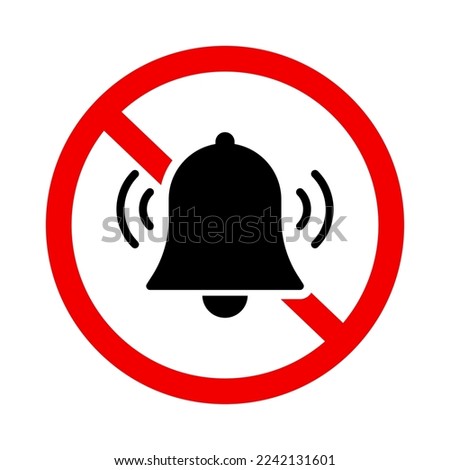 Notification OFF icon. Bell and prohibition sign. Silent mode. Vector.