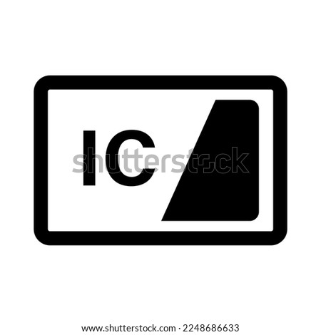Flat design IC cash card icon. Electronic payment card. Vector.