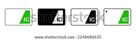 IC card icon set with different styles. Electronic payment card. Vector.