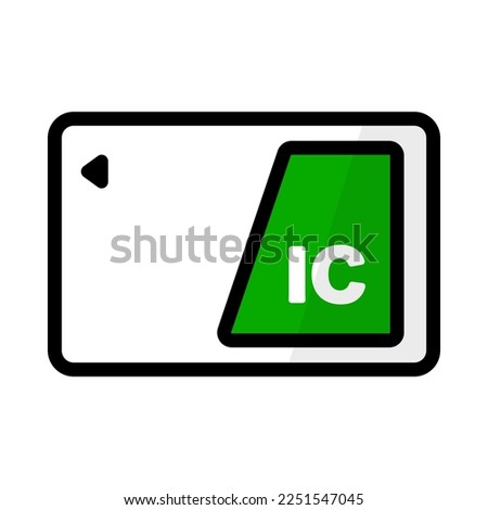 IC card silhouette icon. IC card cash card. Vector.