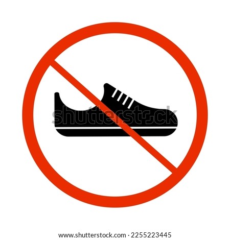 No shoes allowed. Please take off your shoes. Vector.