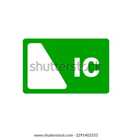Green IC card icon. Cashless payment. Vector.