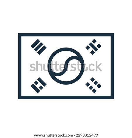 Simple Korean flag icon. Vector.