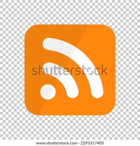 RSS icon isolated on transparent background. News and blog subscription. Vector.
