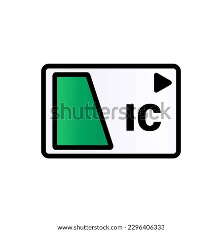 Modern IC card icon. Transportation expenses. Cashless payment. Vector.