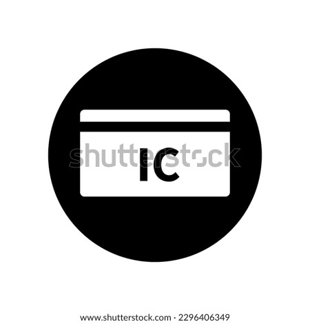 Round IC card icon. IC card payment. Vector.