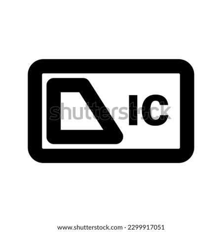 Simple IC card icon. Transportation payment card. Vector.