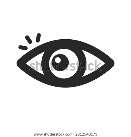 Notice and look right eye icon. Vector.