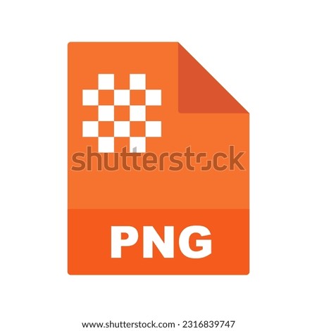 Flat design orange PNG file icon. Vector.