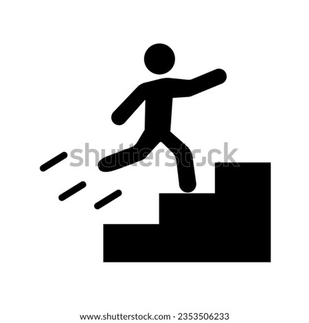 People climbing stairs icon. Vector.