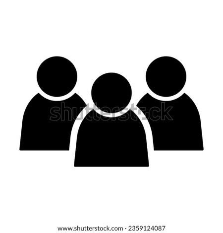Three person group silhouette icon. Vector.