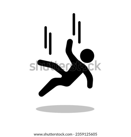Falling person silhouette icon. Vector.