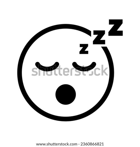 Simple sleeping person face icon. Vector.