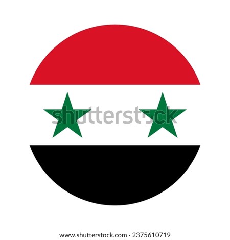 Round Syrian flag icon. Vector.