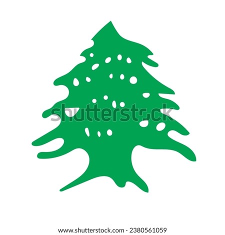 Lebanon Icon. Cedrus libani icon. Vector.