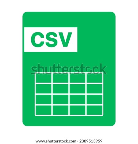 CSV file icon. CSV data. Vector.