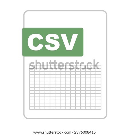 CSV file icon. CSV data icon. Vector.