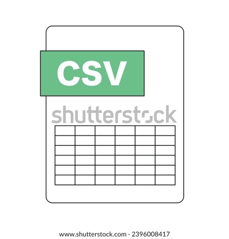 CSV file icon. CSV extension file. Vector.