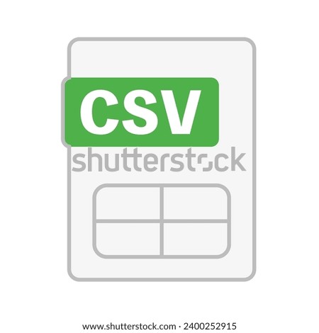 Simple CSV file icon. CSV extension. Vector.