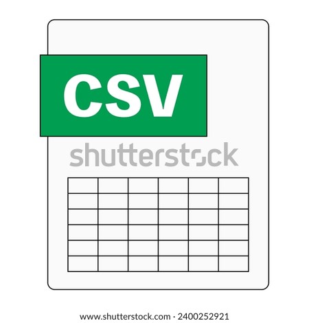 CSV extension icon. CSV file icon. Vector.