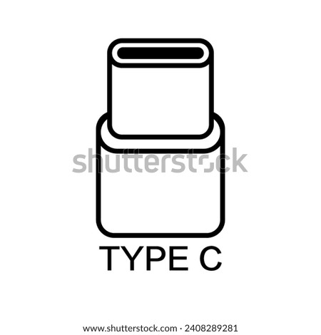 USB type C icon. Vector.