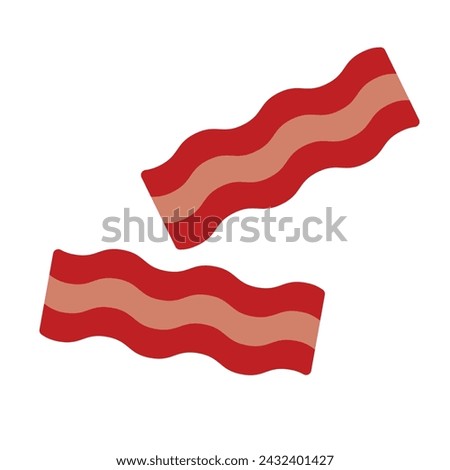 Flat design bacon icon. Vector.