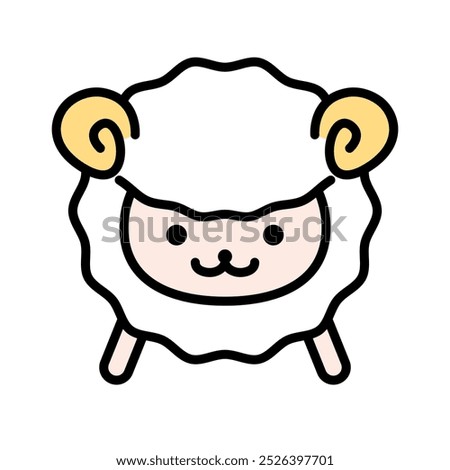 Flat design sheep icon. Vector.