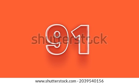 Yellow 3d number 91 isolated on yellow background coupon 91 3d numbers rendering discount collection for your unique selling poster, banner ads, Christmas, Xmas sale and more
