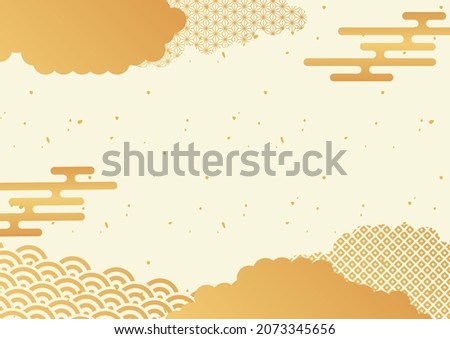 Japanese Pattern Background with Clouds and Haze