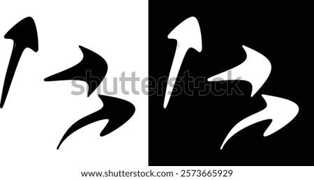 Conceptual black-and-white artwork featuring sharp, directional arrows symbolizing movement, decision-making, and contrasts. Perfect for representing themes of choice, dynamic progress, and contrastin