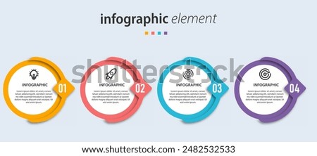 Business infographics template. timeline with 4 steps, options. can be used for workflow diagram, info chart, web design. vector illustration.	