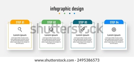 Infographic design business template. timeline with 4 steps, options. can be used for workflow diagram, info chart, web design. vector illustration.	