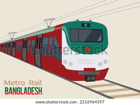 Metro rail of Bangladesh, Dream came true for Bangladeshi citizens, Background Illustration. 