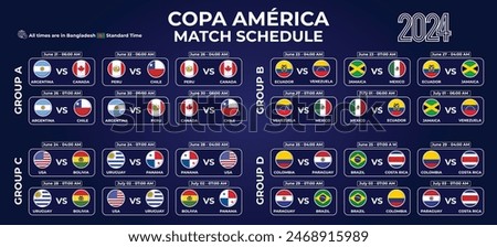 Soccer Match Schedule Template for South American Championship 2024