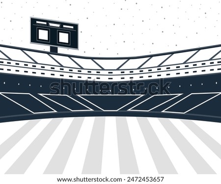 Sports Stadium Silhouette with large ground