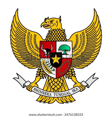 a picture of the Garuda symbol without a background with the words 