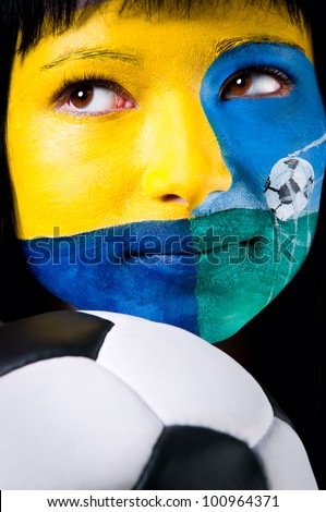 face-art soccer fan the FIFA World Cup 2012 Poland - Ukraine