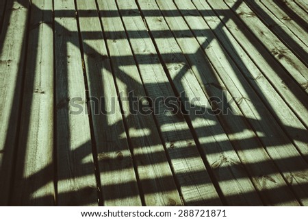 shadow on the terrace, wood texture in architecture