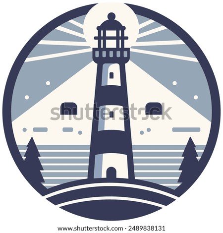 vector graphic design illustration of a Lighthouse in daylight to commemorate lighthouse day 