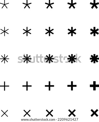 Asterisk Icons Set Vector Illustration