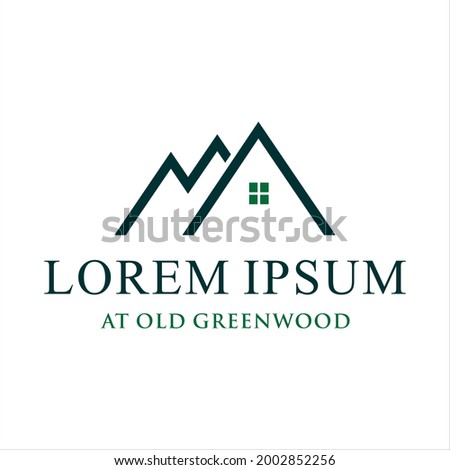 Real estate with mountain outdoor logo inspiration. design template, vector illustration.