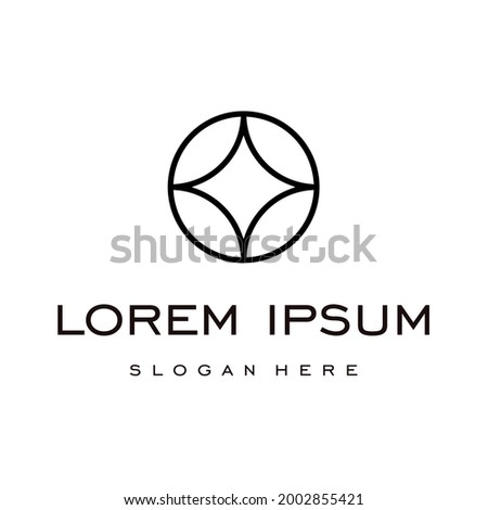 four pointed star design template, vector illustration.